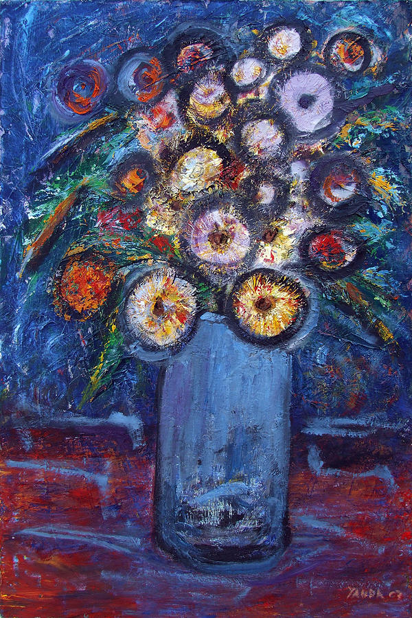 Circle of Flowers Painting by Katt Yanda