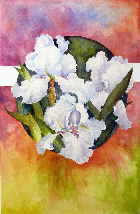 Circle of Irises  Painting by Lois Mountz