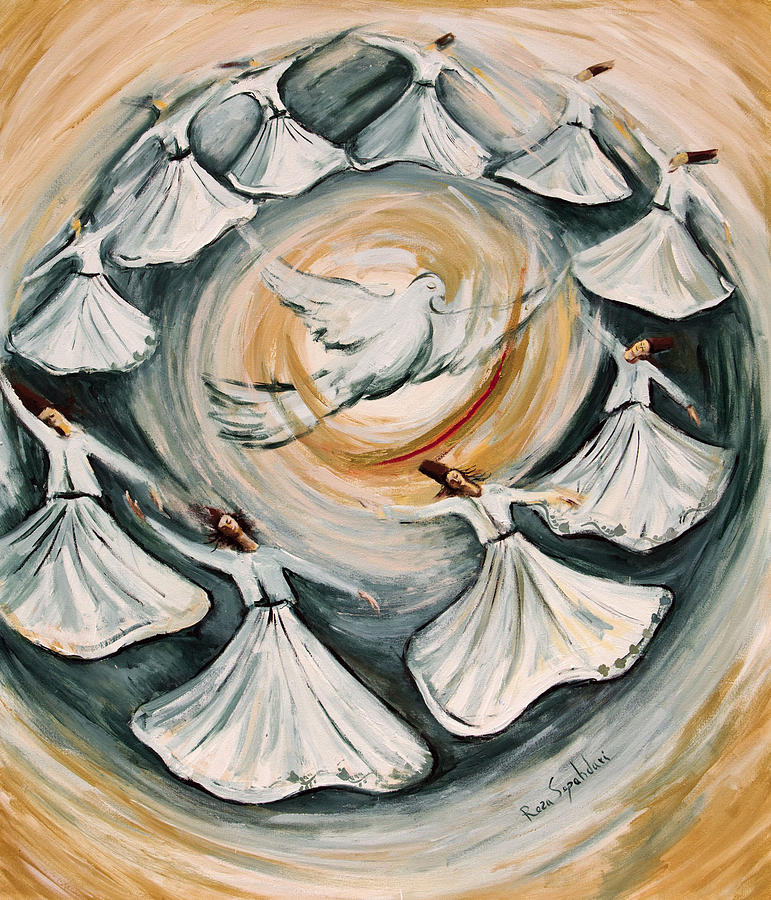 Rumi Painting - Circle of Love by Reza Sepahdari