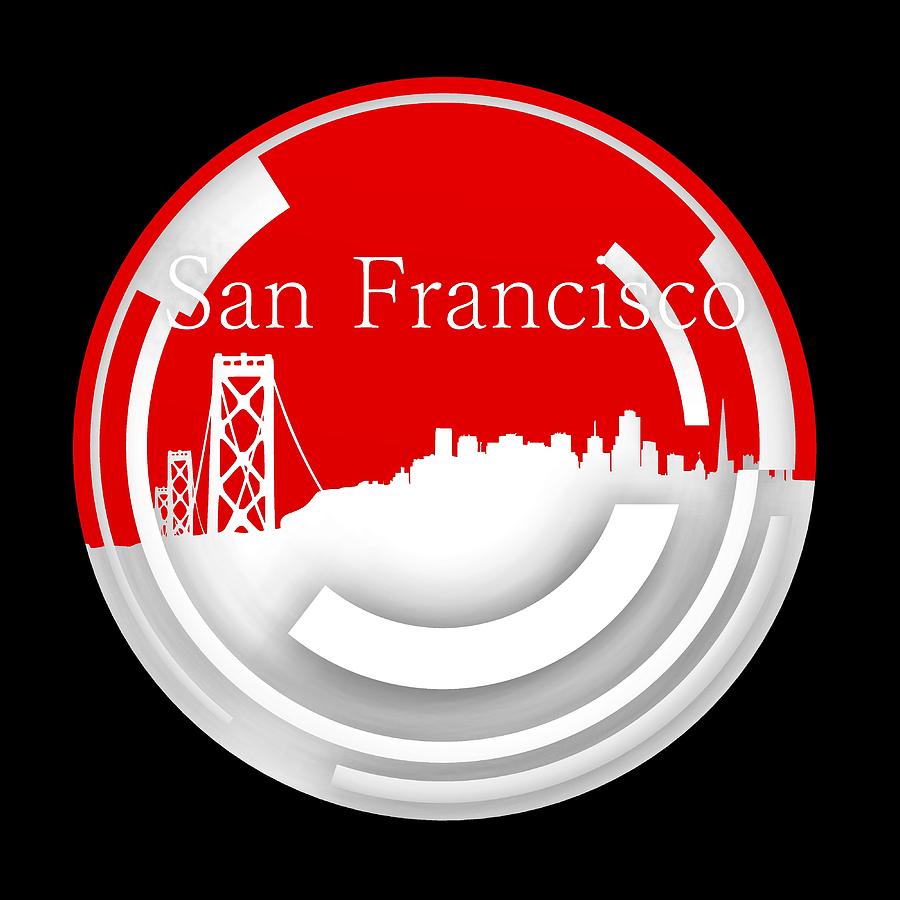 San Francisco Digital Art - Circle of San Francisco skyline by Alberto RuiZ