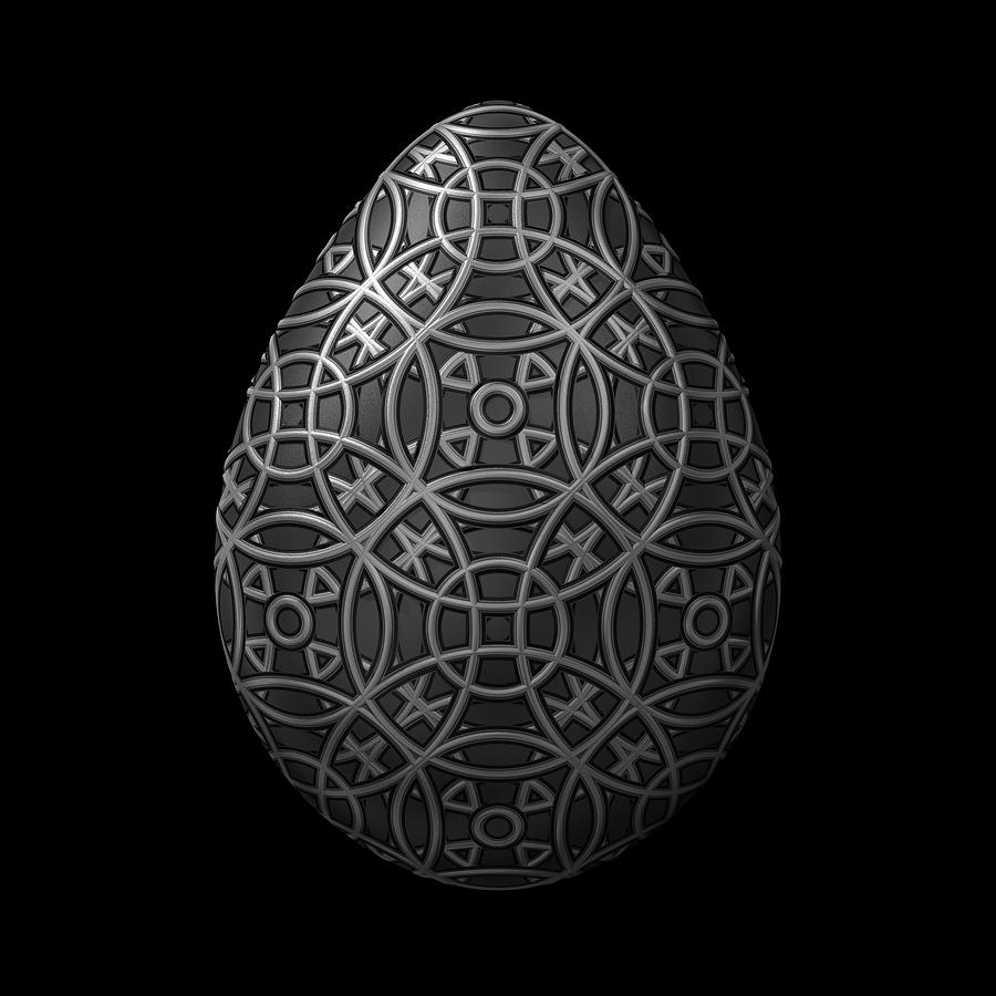 Circle Pattern Steel Egg Digital Art by Hakon Soreide