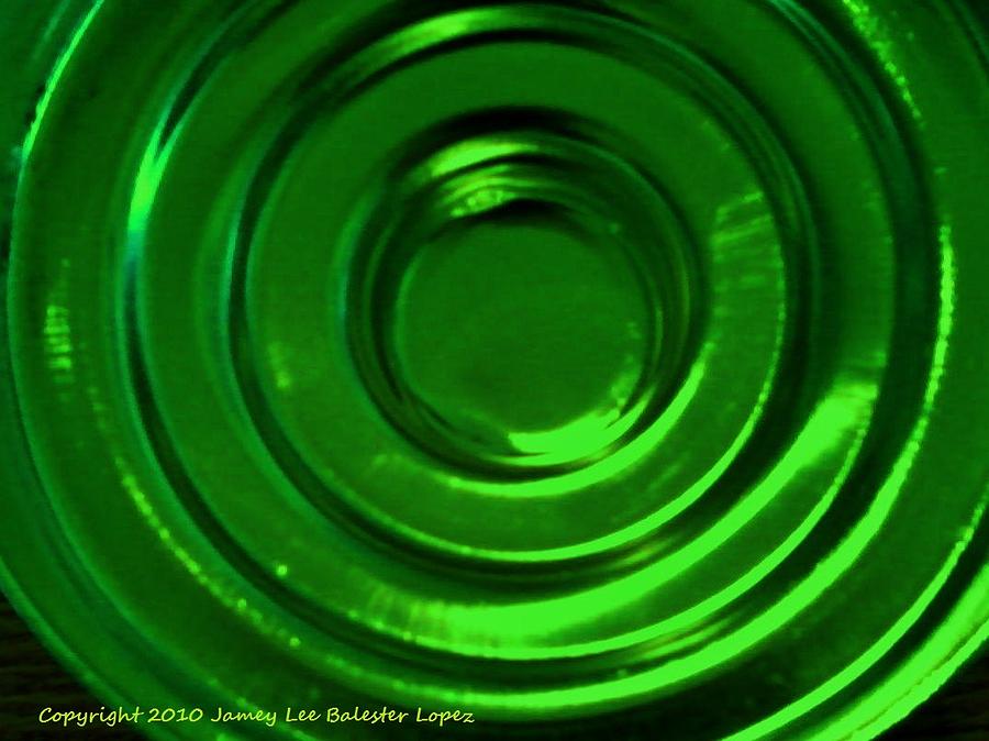 Abstract Photograph - Circle Reflections Green by Jamey Balester