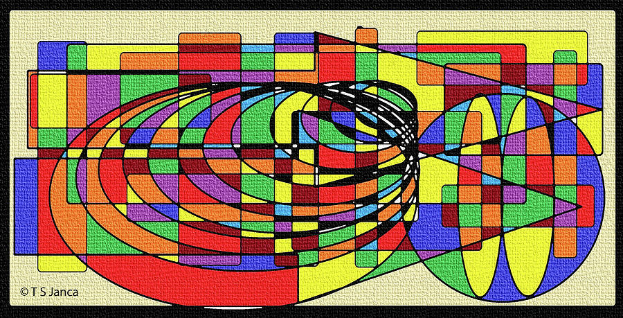 Circles And Rectangles With Color, Digital Art by Tom Janca