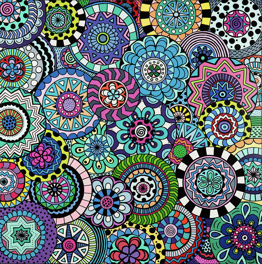 Many Mandalas Painting by Beth Ann Scott