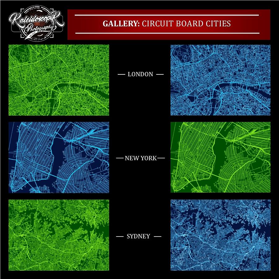 London Digital Art - Circuit Board Cities Gallery Plate by Kaleidoscopik Photography