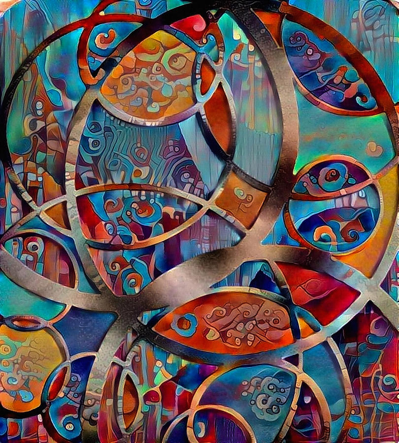 Circular Abstract Composition Digital Art by Bruce Rolff