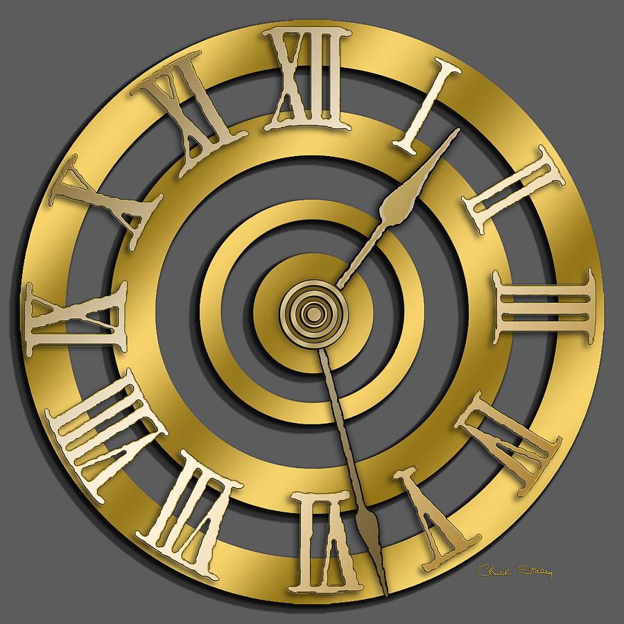 Circular Clock Design Digital Art by Chuck Staley