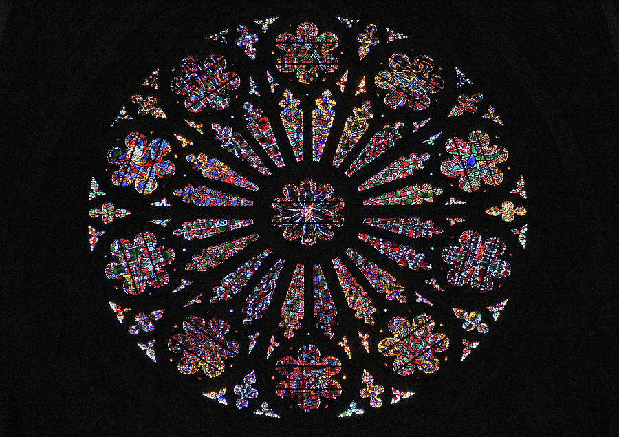Circular Stained Glass Window At The Washington National Cathedral Photograph by Cora Wandel