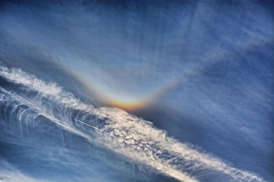 Circumzenithal Arc and Contrails Photograph by Shannon Story