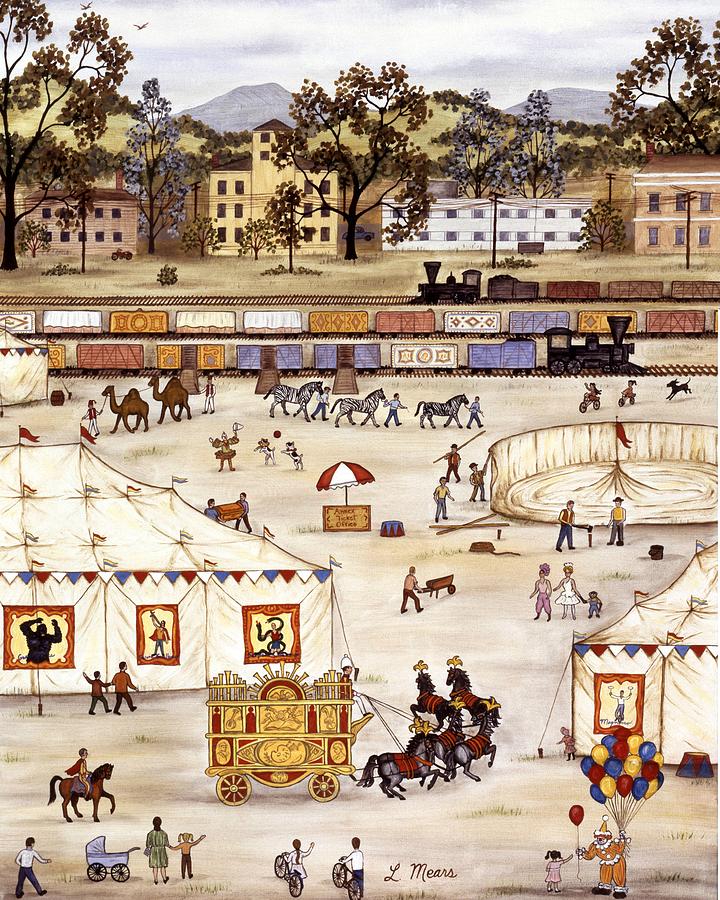 Circus Arrival panel two of two by Linda Mears Circus Arrival panel two of two by Linda Mears