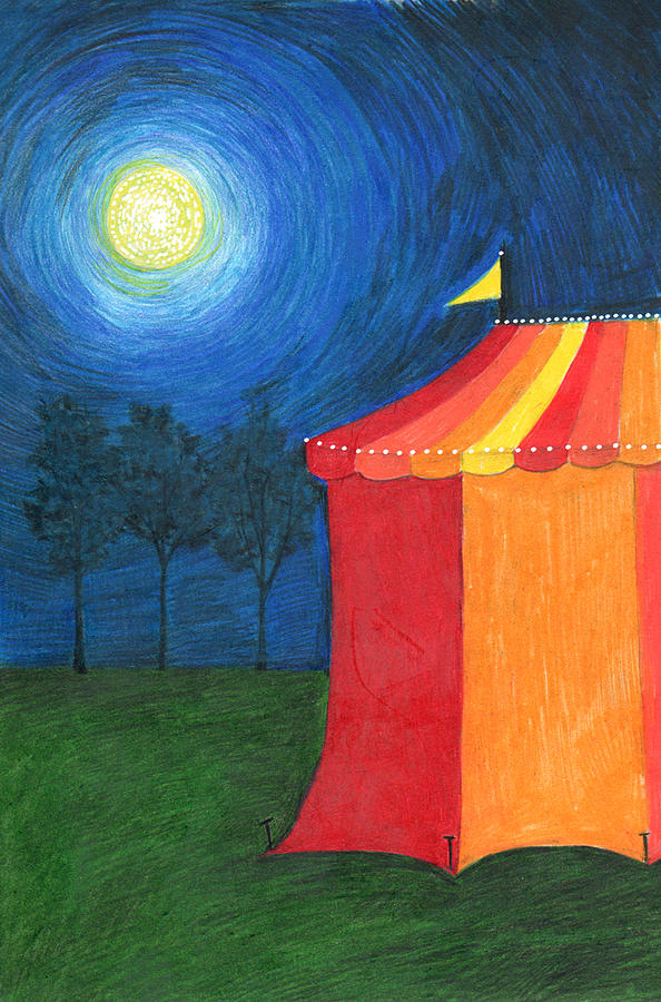 Circus by Moonlight Drawing by Janice Phelps Williams - Pixels