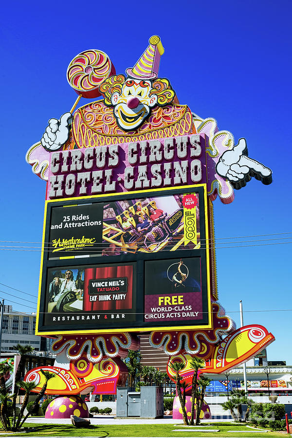 Las Vegas Photograph - Circus Circus Sign in the Day by Aloha Art