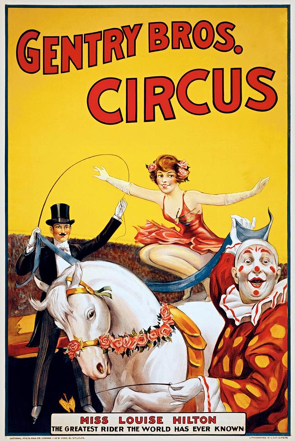 Circus, Miss Louise Hilton, the greatest rider the world has ever known,1920 Painting by Vincent Monozlay
