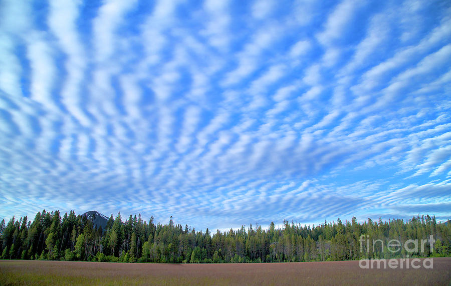 Cirrocumulus clouds over Mt. McLaughlin Photograph by Bruce Block