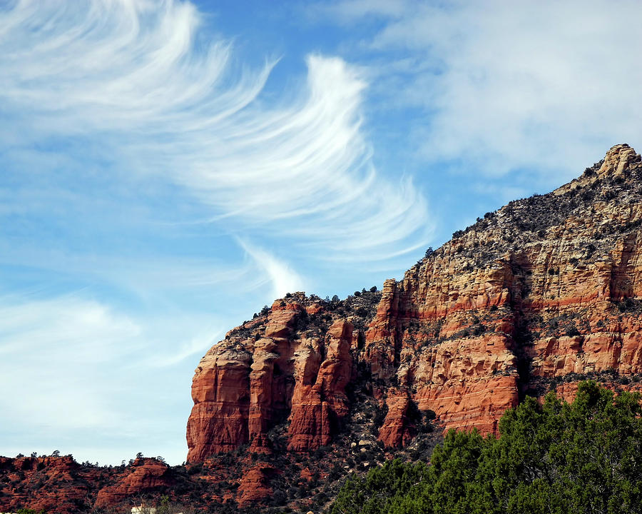 Cirrus Clouds Over The Mesa Photograph