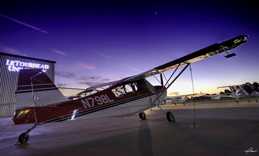 Aircraft Photograph - Citabria in the Twilight of Dawn by Philip Rispin