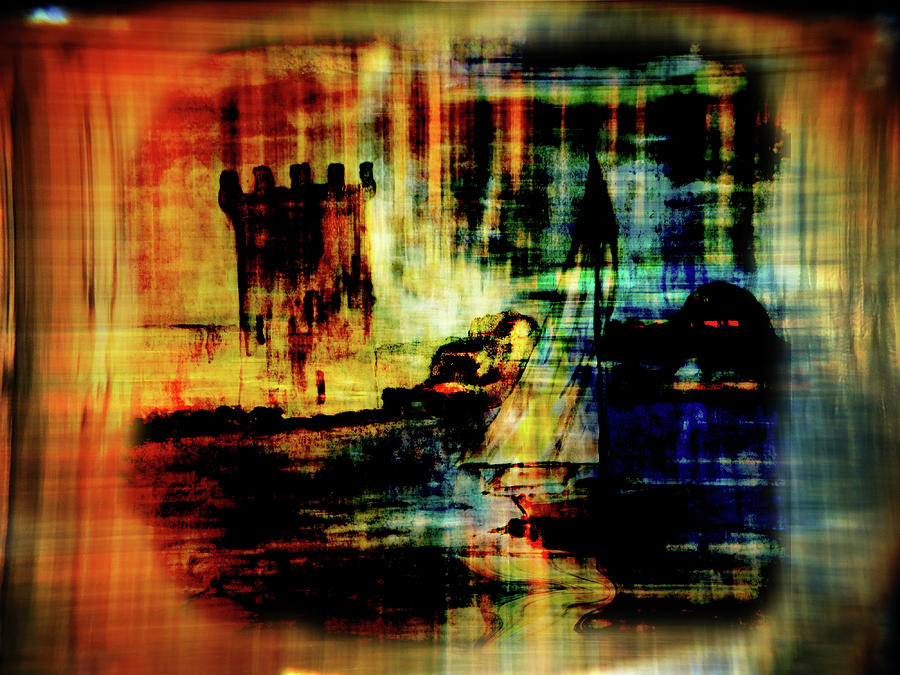 Citadel of Illusion - abstract Mixed Media by R Kyllo
