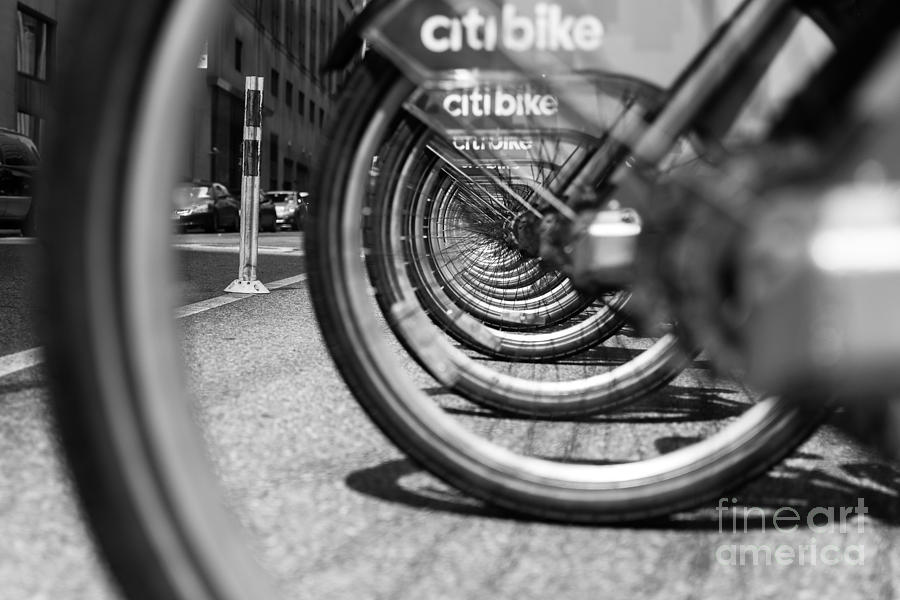 Citibike Manhattan Black and White Photograph by Alissa Beth Photography