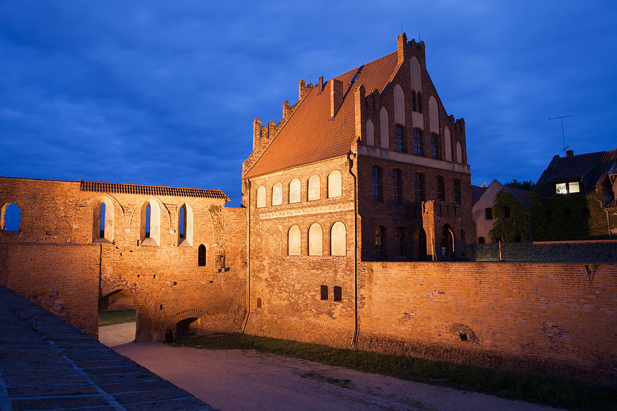 Citizen Court and City Wall by Night in Torun Photograph by Artur Bogacki