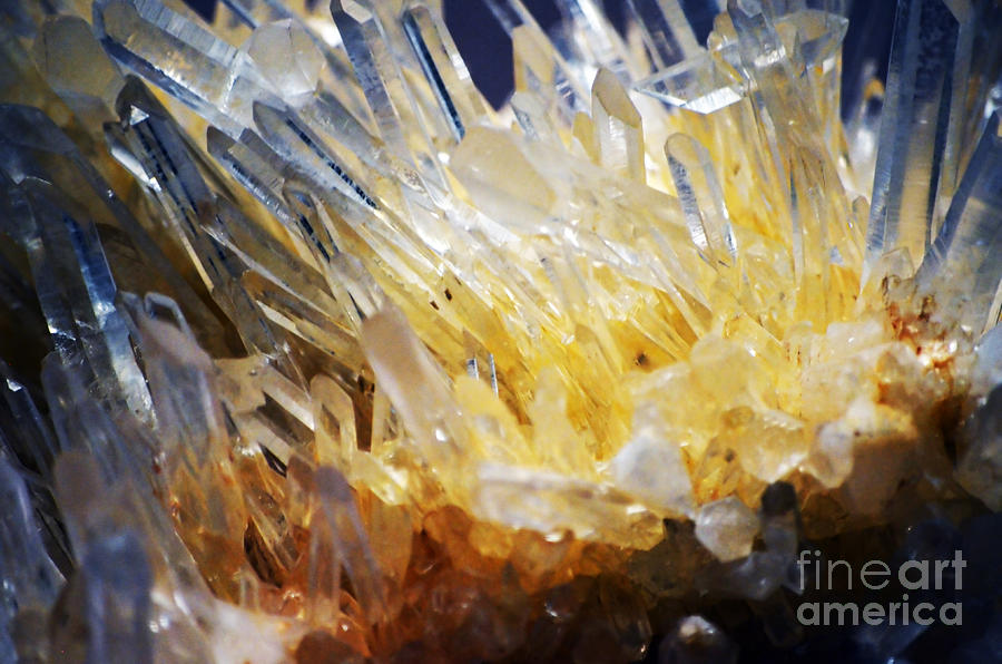 Citrine Quartz Crystals Orange Macro Photograph by Shawn OBrien