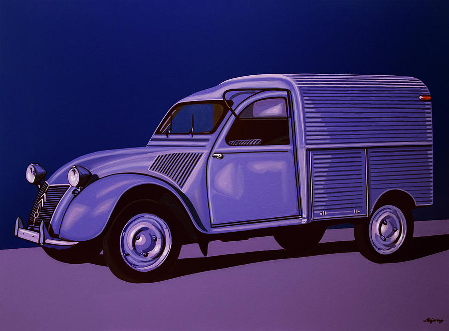 Transportation Painting - Citroen 2CV AZU 1957 Painting by Paul Meijering
