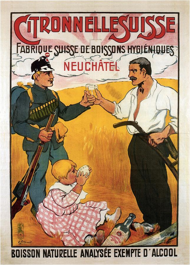 Citronnelle Suisse - Vintage Beverages Advertising Poster Mixed Media