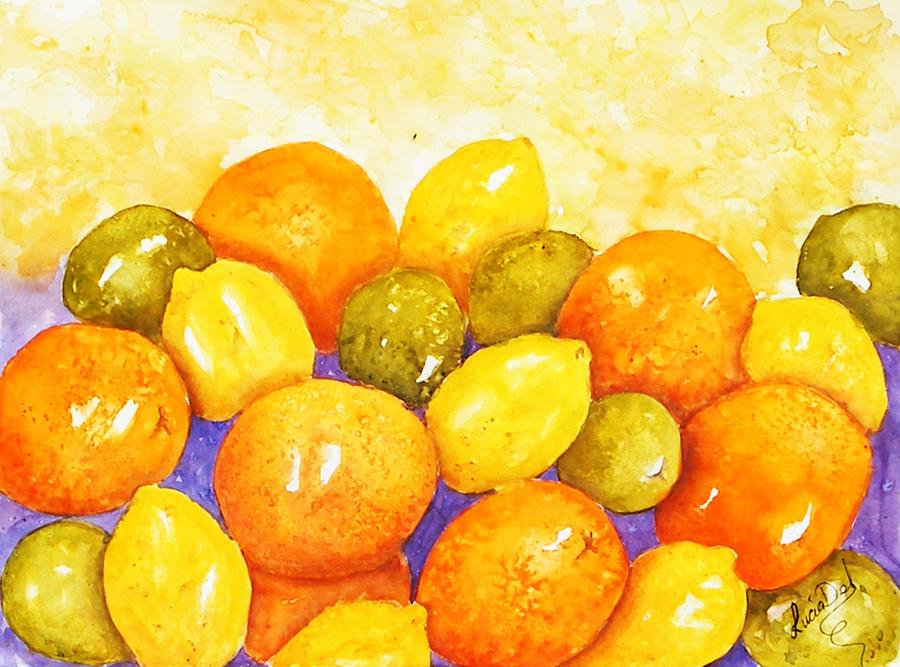 Lemon Painting - Citrus Juice by Lucia Del