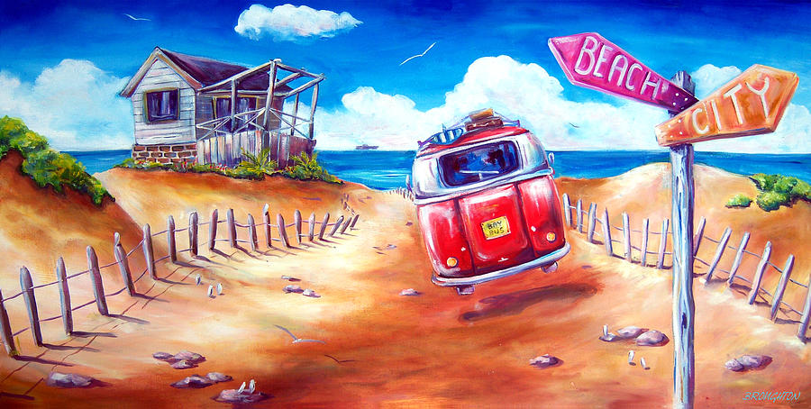 Beach Painting - City 2 Surf by Deb Broughton