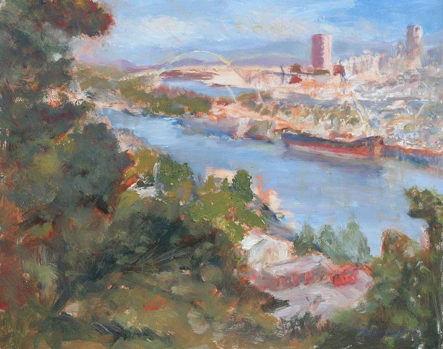 Portland Painting - Shining City, Impression, Late Afternoon, Painting by Quin Sweetman by Quin Sweetman