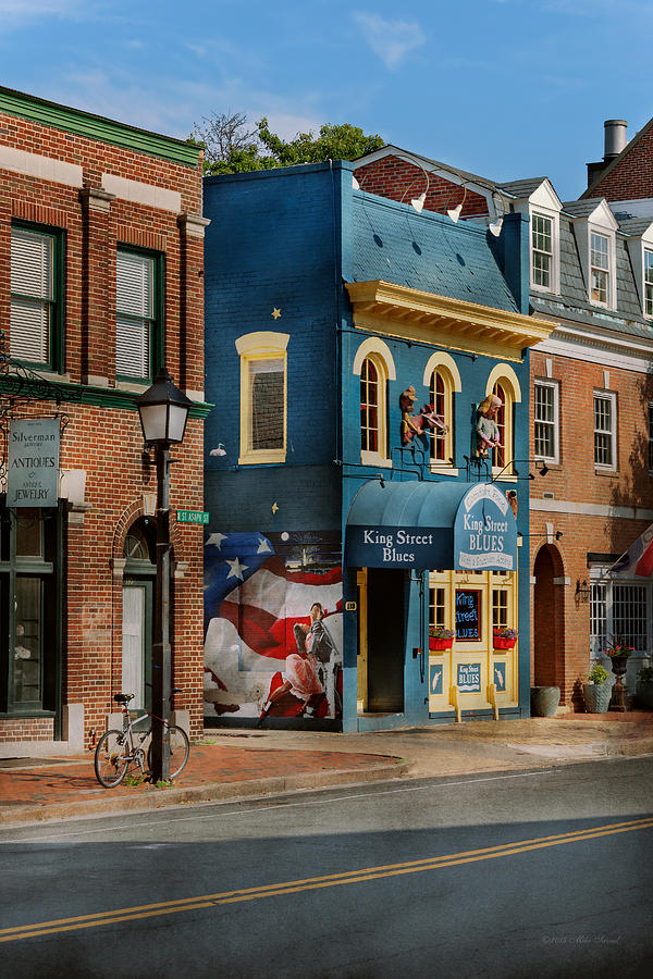 Architecture Photograph - City - Alexandria, VA - King Street Blues by Mike Savad