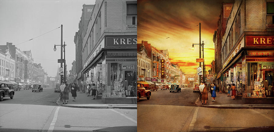 City - Amsterdam NY - The lost city 1941 - Side by Side Photograph by Mike Savad