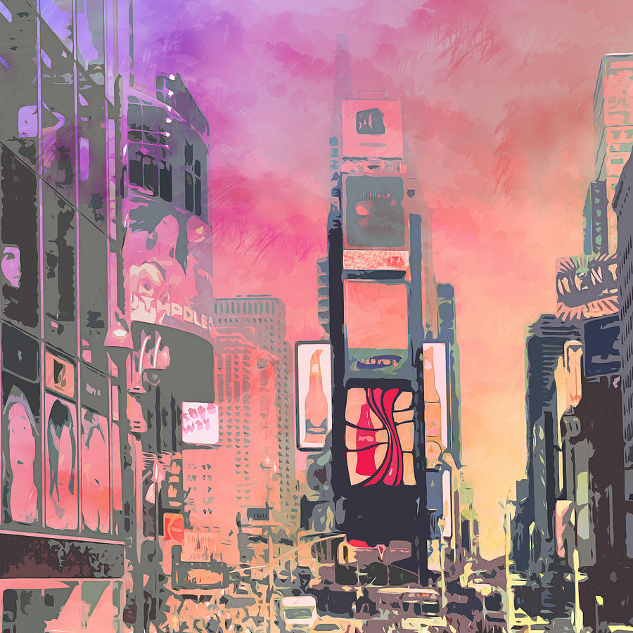 CityArt NY Times Square Digital Art by Melanie Viola