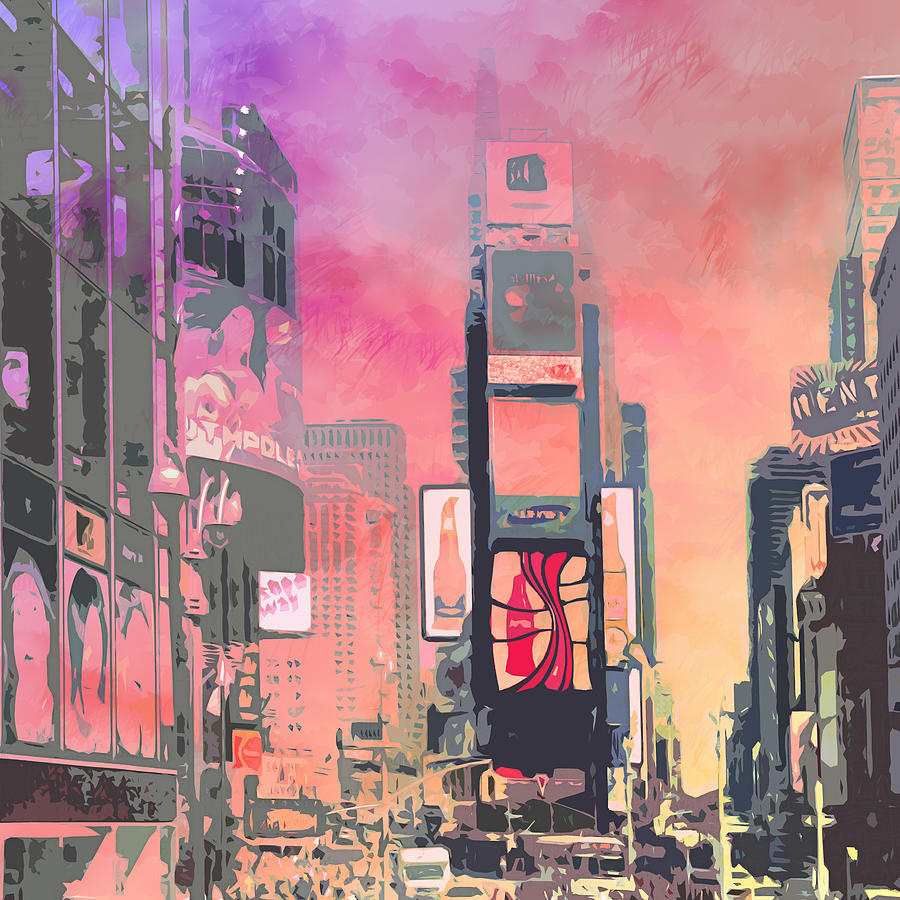 City-Art NY Times Square Digital Art by Melanie Viola