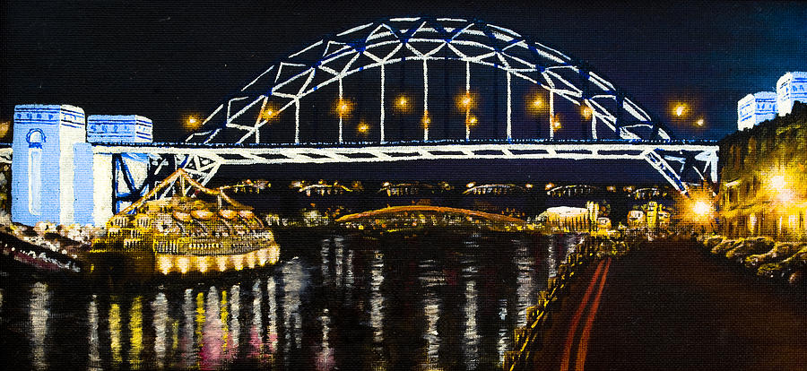 Boat Painting - City at Night by Svetlana Sewell