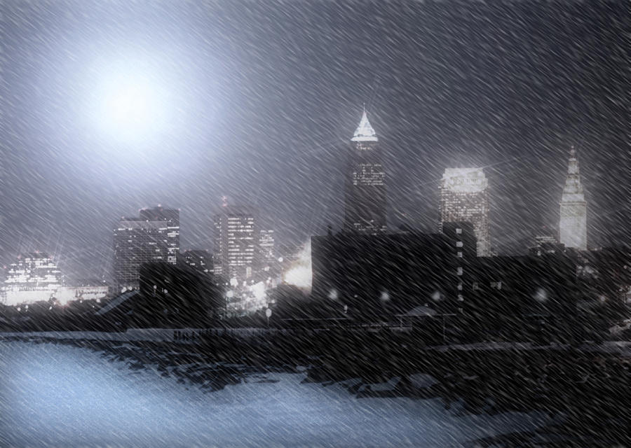 Cleveland Photograph - City Bathed In Winter by Ken Krolikowski