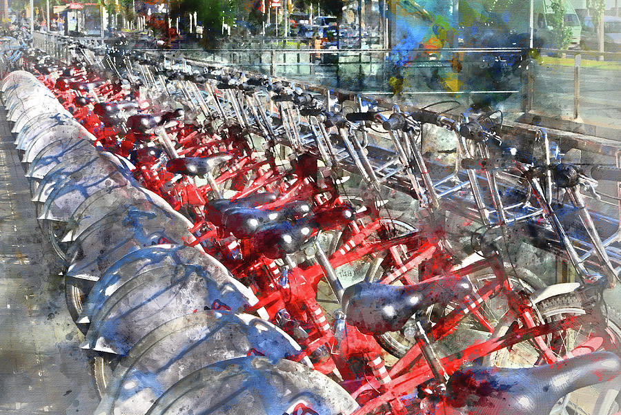 City Bicycles in Barcelona Photograph by Brandon Bourdages