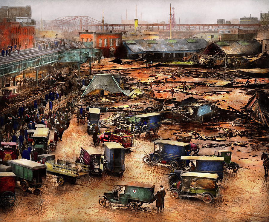 Boston Photograph - City - Boston Ma - The Great Molasses Flood 1919  by Mike Savad