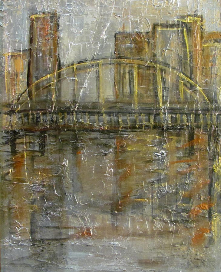 City Bridge Painting by Anita Burgermeister