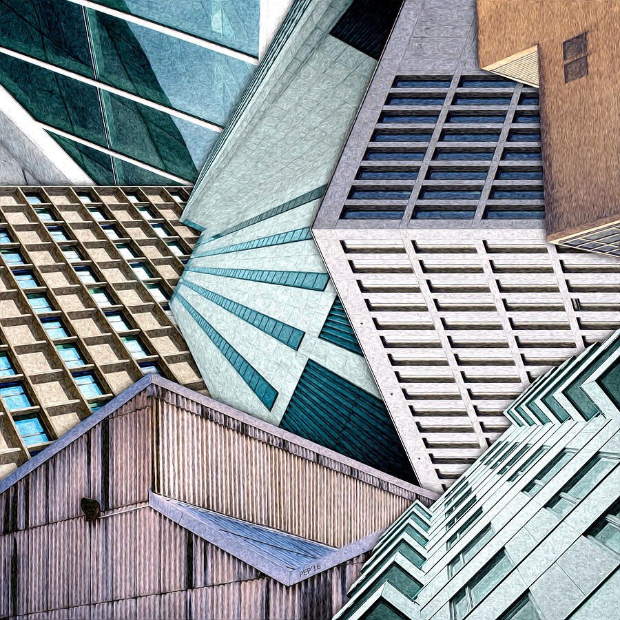 Architecture Photograph - City Buildings Abstract by Phil Perkins