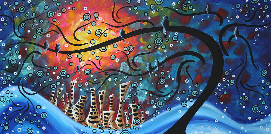Coastal Painting - City by the Sea by MADART by Megan Duncanson