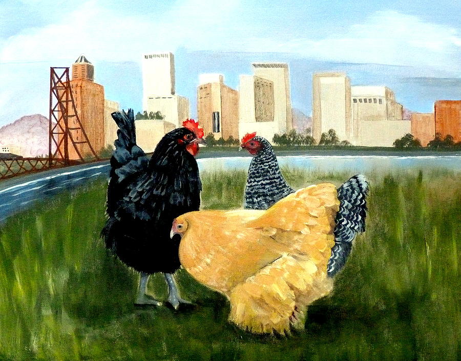 City Chicks Acrylic Painting by Kimberly Walker