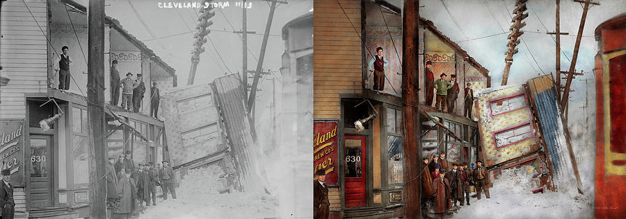 City - Cleveland OH - Open house 1913 - Side by Side Photograph by Mike Savad