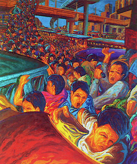 City Painting - City crowd, The collection by Marcial Pontillas
