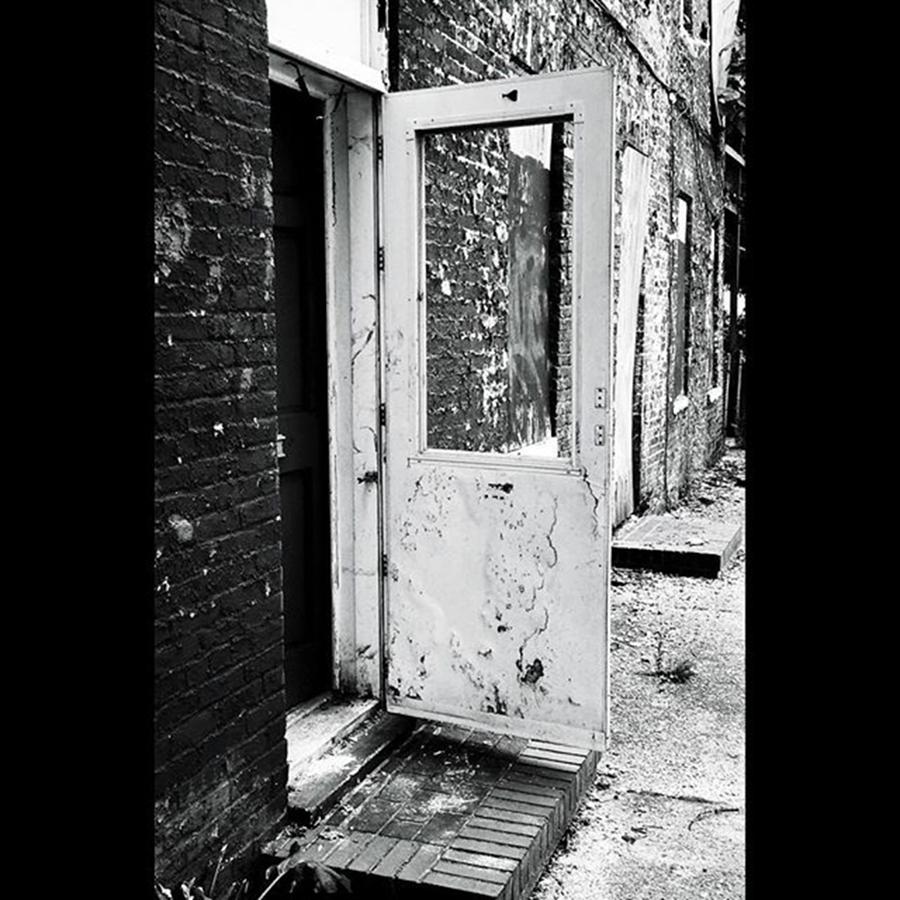 Texture Photograph - City Door // #blackandwhite by Megan Bishop