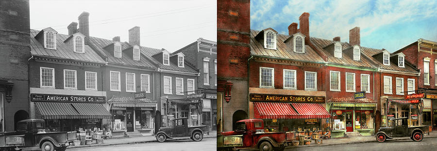 City - Easton MD - A slice of American life 1936 - Side by Side Photograph by Mike Savad