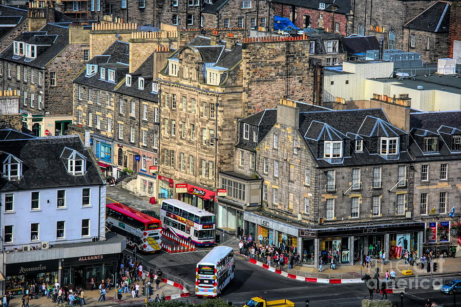 City Edinburgh Overhead View Royal Mile  Photograph by Chuck Kuhn