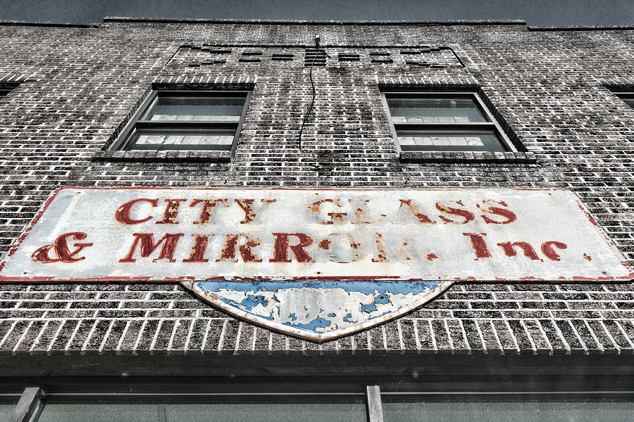 City Glass and Mirror Sign Photograph by Sharon Popek