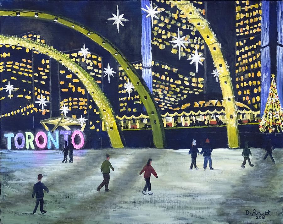 City Hall Christmas Painting by Diane Arlitt