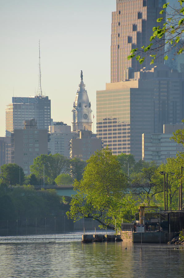 City Hall from the Schuylkill River Photograph by Bill Cannon