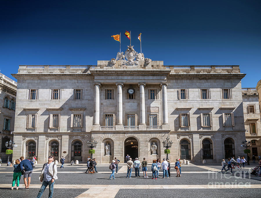 City Hall Government Building At Sant Jaume Square Barcelona Spa Photograph by JM Travel Photography